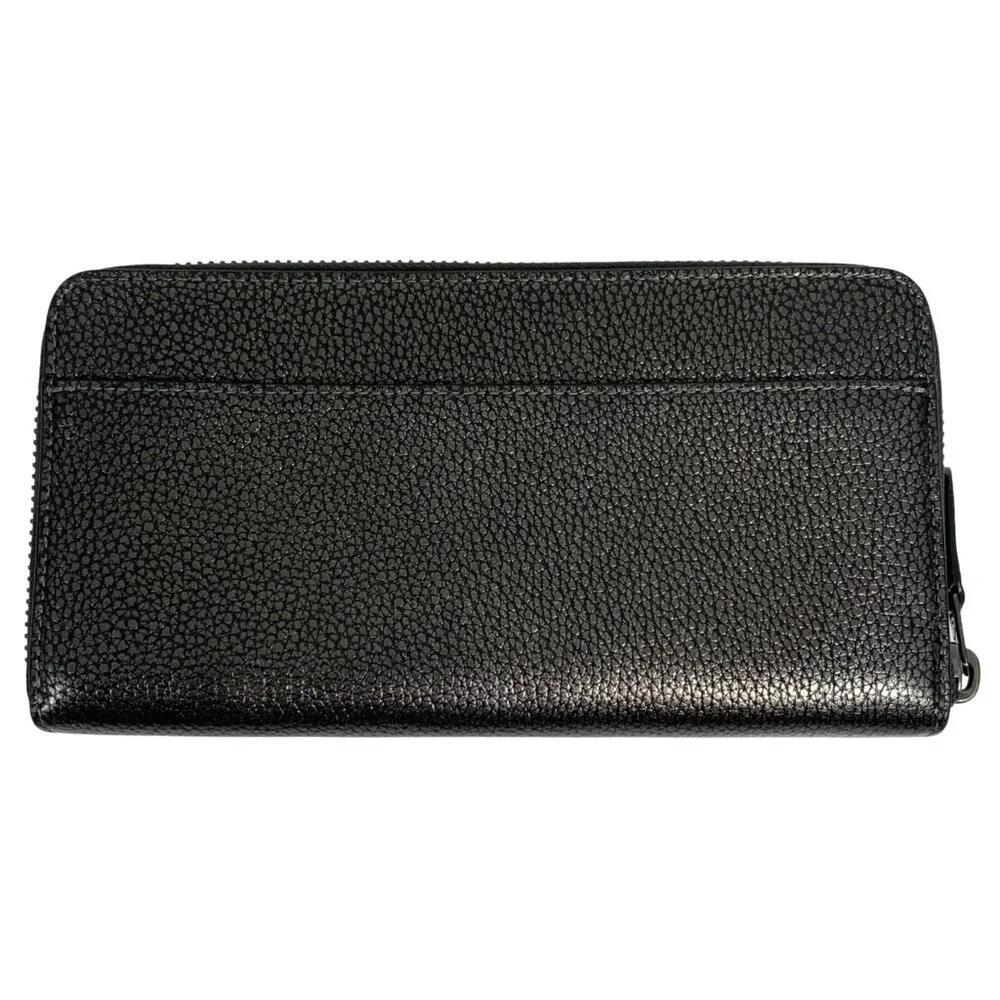COACH Outlet Accordion Zip Around Wallet Metallic Polished Leather F23554 - Picture 4 of 11